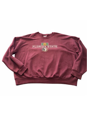 JERZEES Vintage Florida State Seminoles FSU Crewneck Garnet Size 2XL